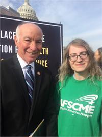Connecticut Rep. Joe Courtney stands next to social worker Miriam Doyle. Connecticut Rep. Joe Courtney stands next to social worker Miriam Doyle.